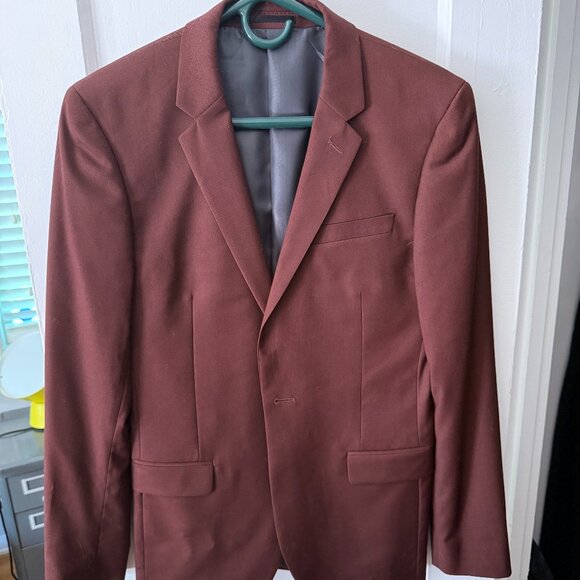 Topman Slim Suit – Brown/Burgundy — 30R Pants, 34R Jacket - Picture 1 of 6